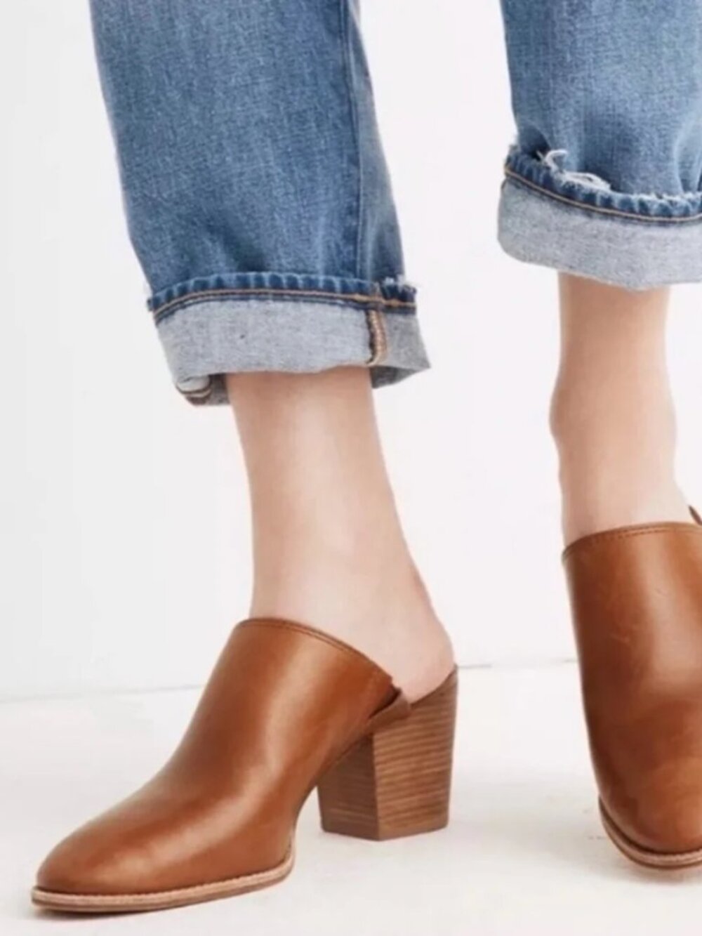 Madewell Harper Mule in English Saddle Size 8.5